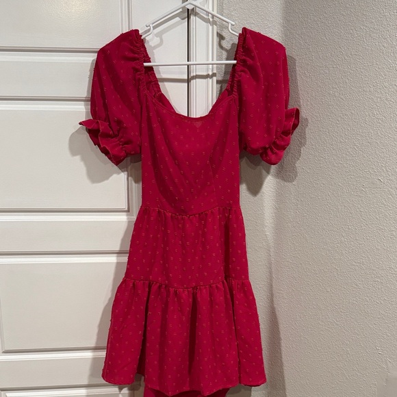 SHEIN Dresses & Skirts - Elegant Red Puff Sleeve Dress